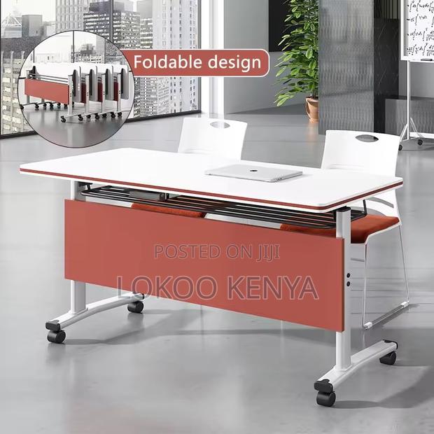 Office Desk : 1.2 Meter Portable White Conference Desk - thumbnail 5