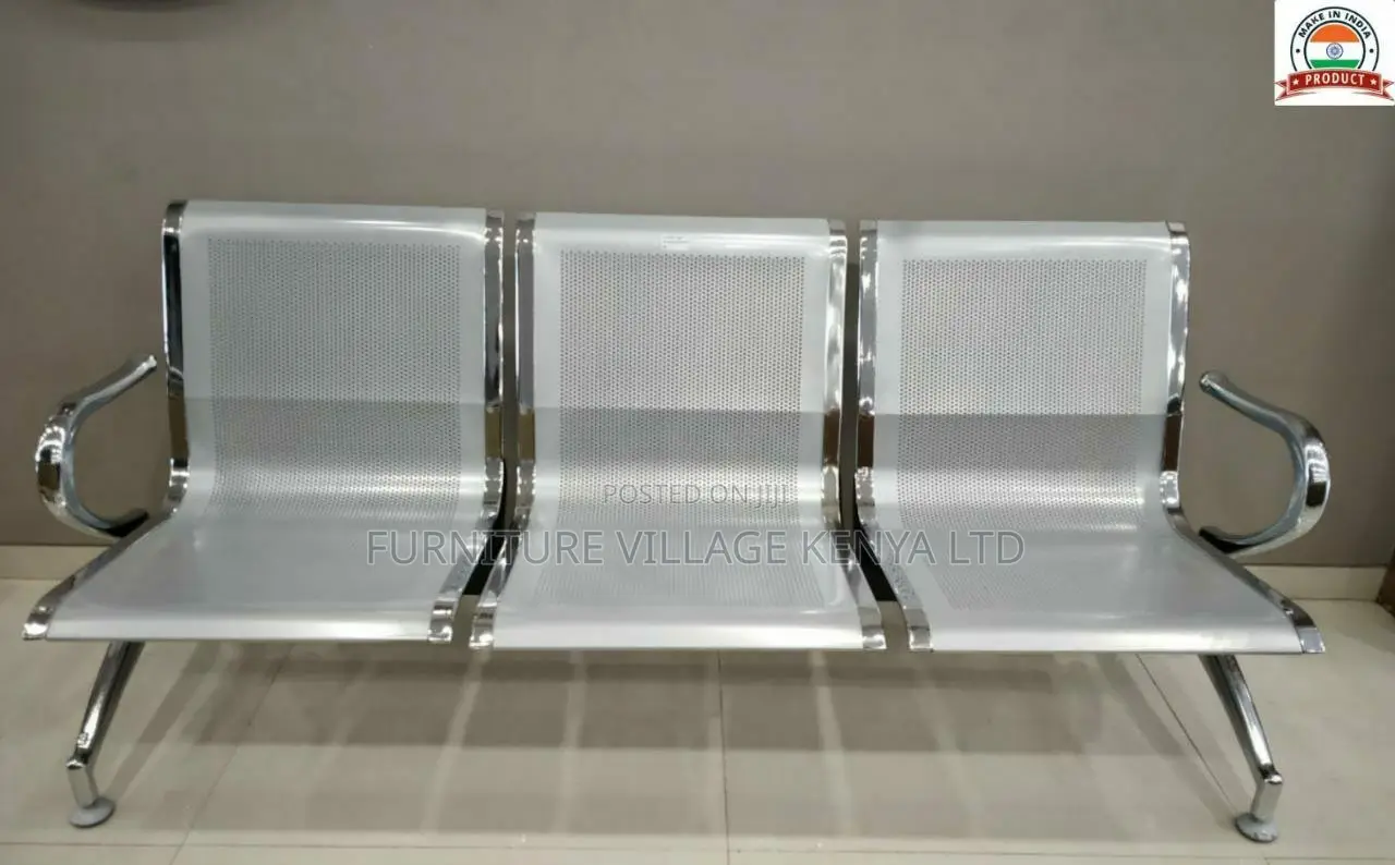 Reception Chairs; Mild Steel Hospital Bench, Polished
