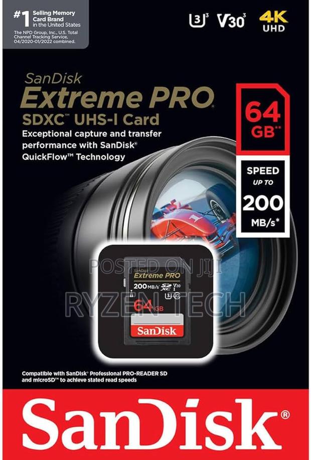 Sandisk Extreme Pro SDHC and Sd Card Up to 200mb/S - 64gb