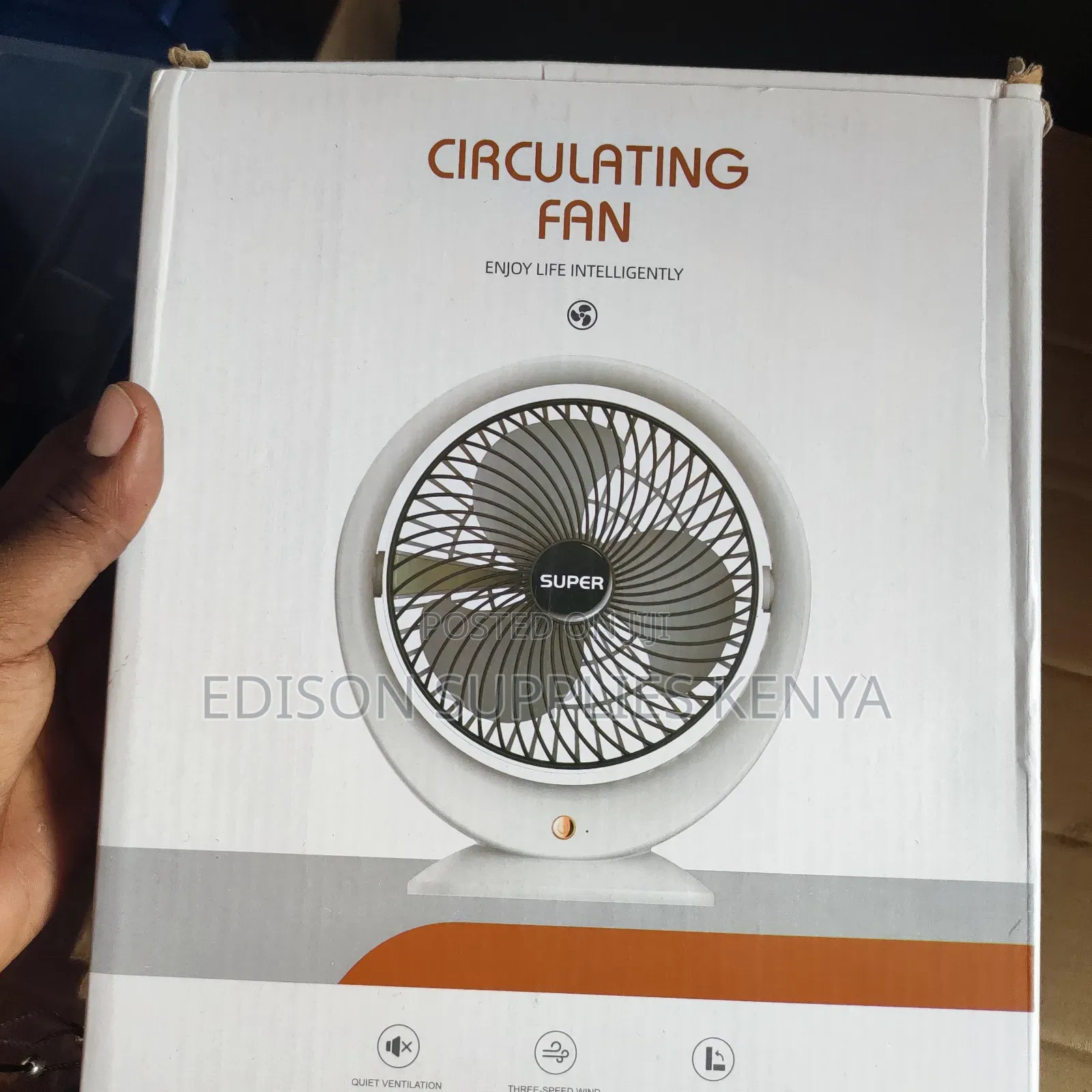 Table Fan Portable Rechargeable Desk Fan Rose Gold/White