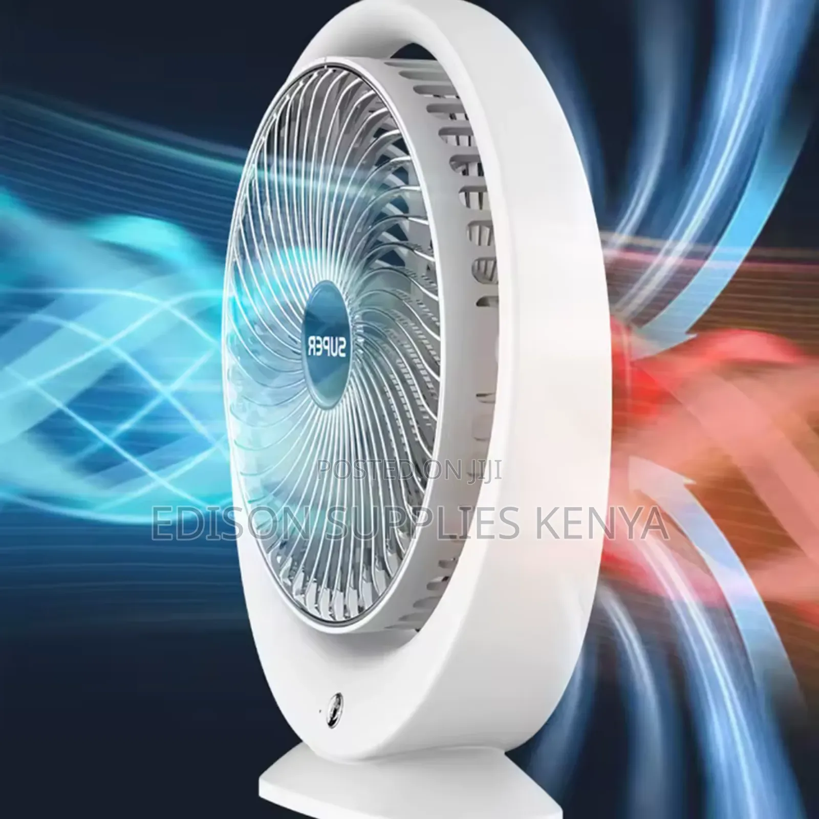 Table Fan Portable Rechargeable Desk Fan Rose Gold/White