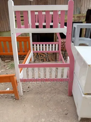 White Pink Double Decker Bed