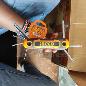 Hex Keys INGCO Folding Ball Point Hex Key Set 8pcs Allen Key - thumbnail 2