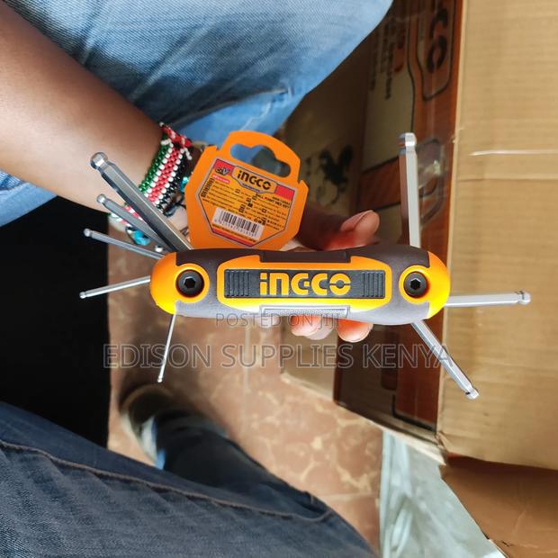 Hex Keys INGCO Folding Ball Point Hex Key Set 8pcs Allen Key - main view