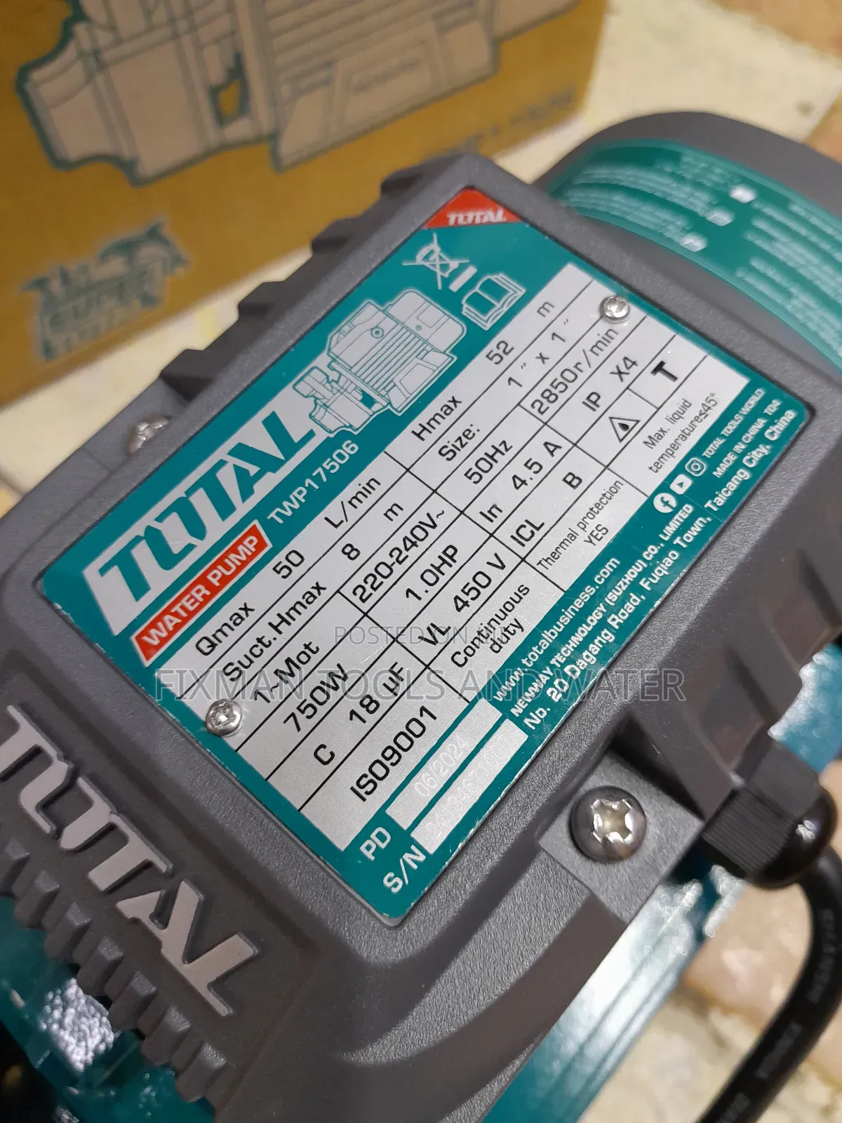 Total Water Pump 1hp 52M Head