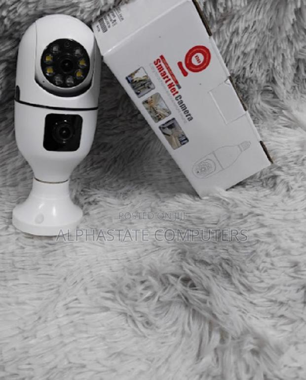 Dual Lens V380 PTZ Bulb IP Camera With Night Vision - Home