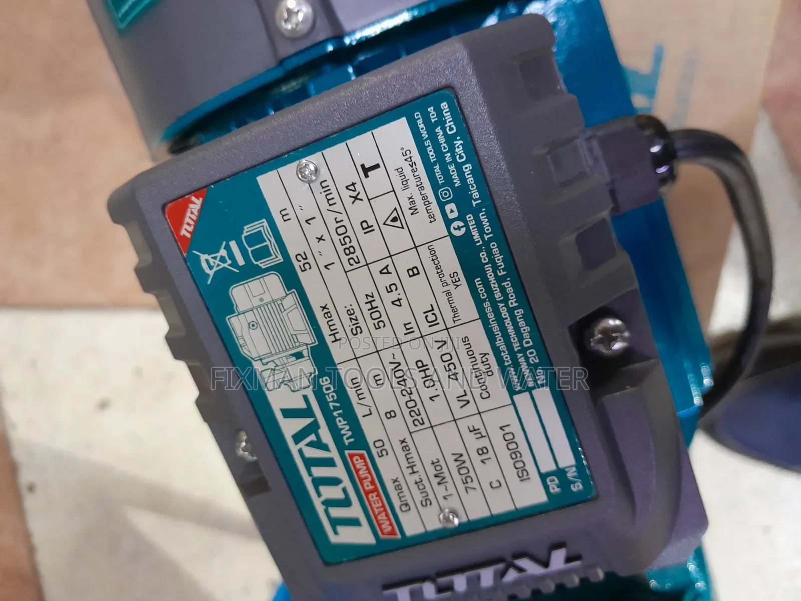 New TOTAL WATER PUMP 1 Hp 52M Hight
