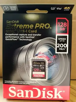 Sandisk Extreme Pro Sdhc Sd Card Up To 200mb/S - 128gb