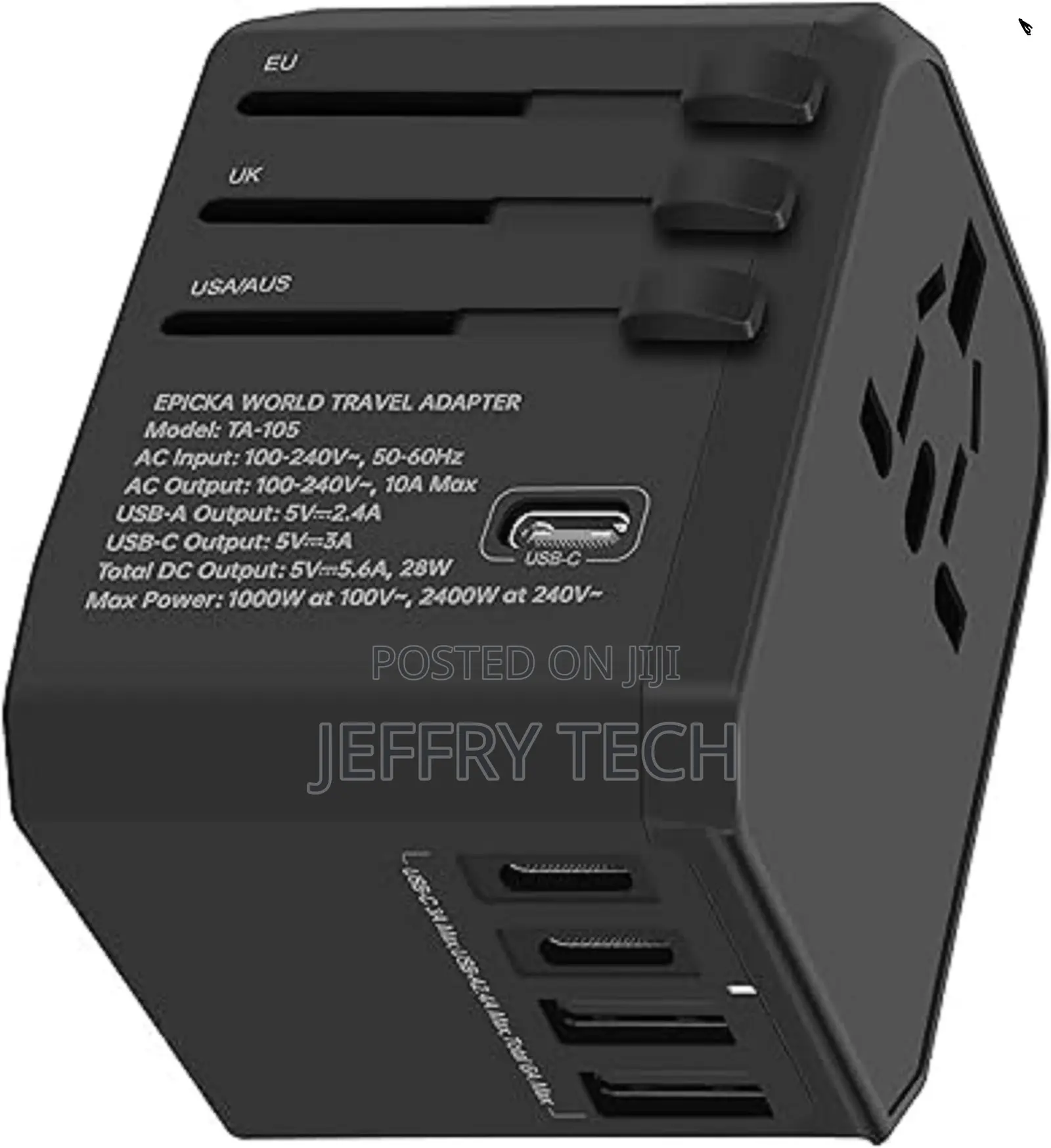 Universal Travel Adapter 30W International 3usb-C and 2usb-A
