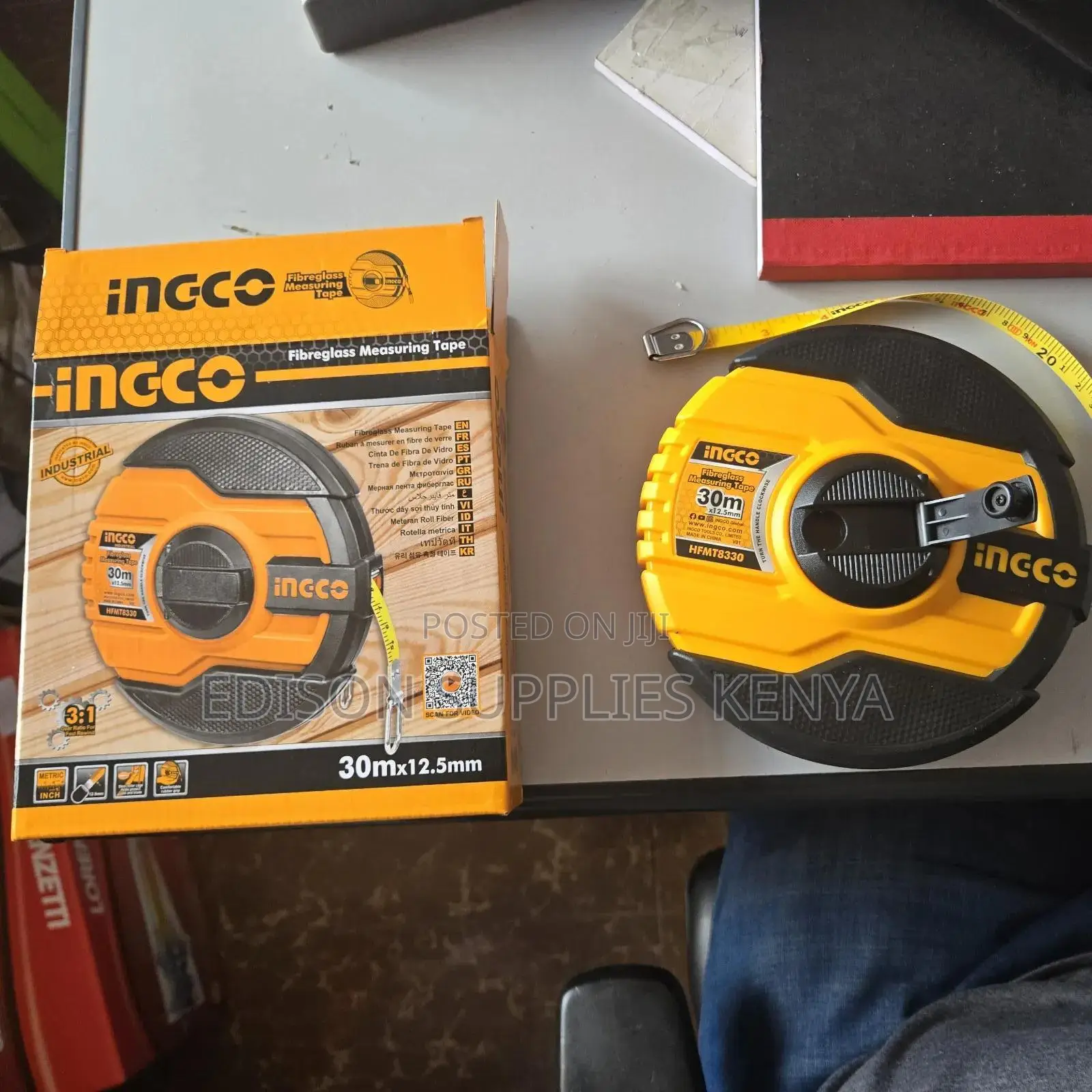 Ingco Fiberglass Measuring Tape 30metres Tape Measure
