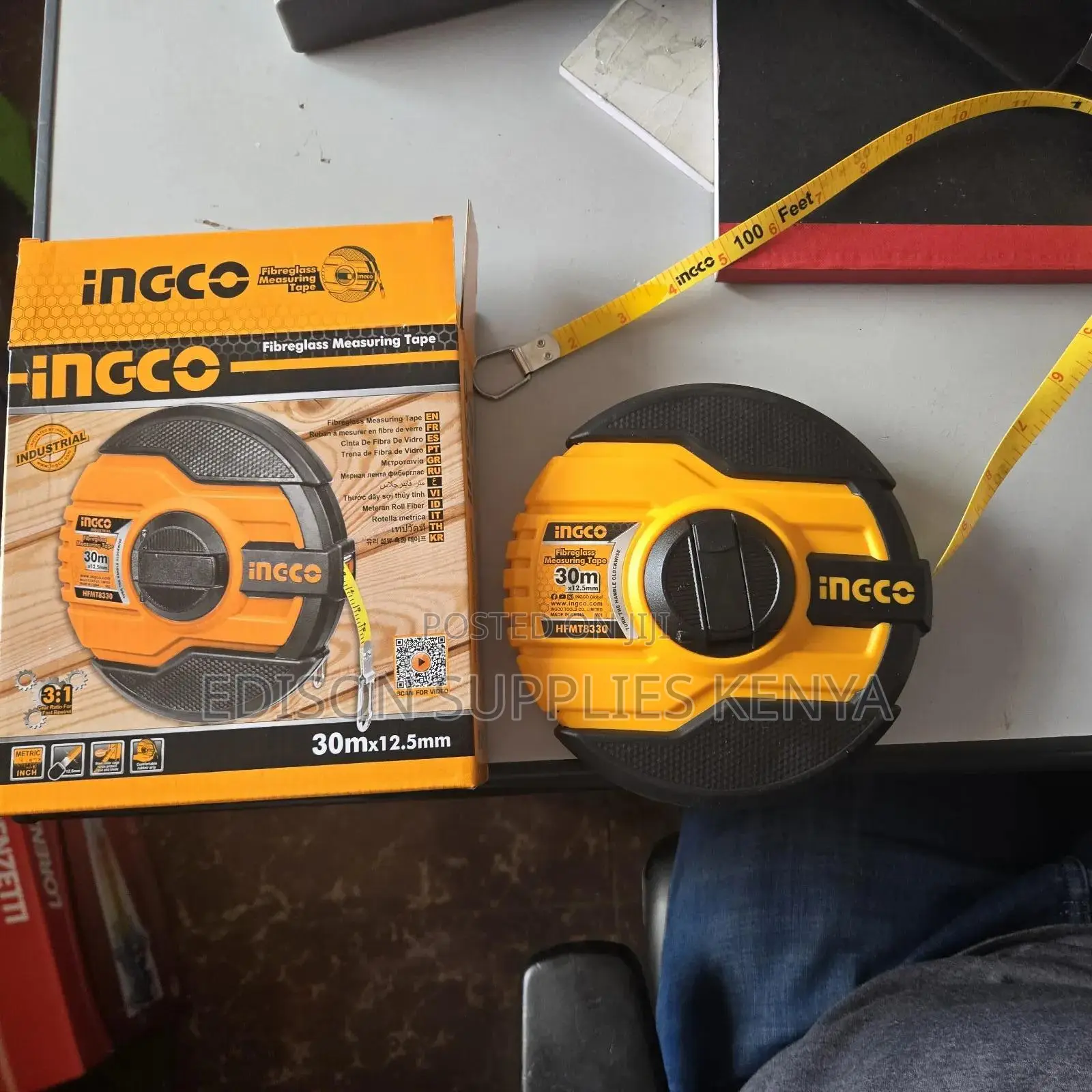 Ingco Fiberglass Measuring Tape 30metres Tape Measure
