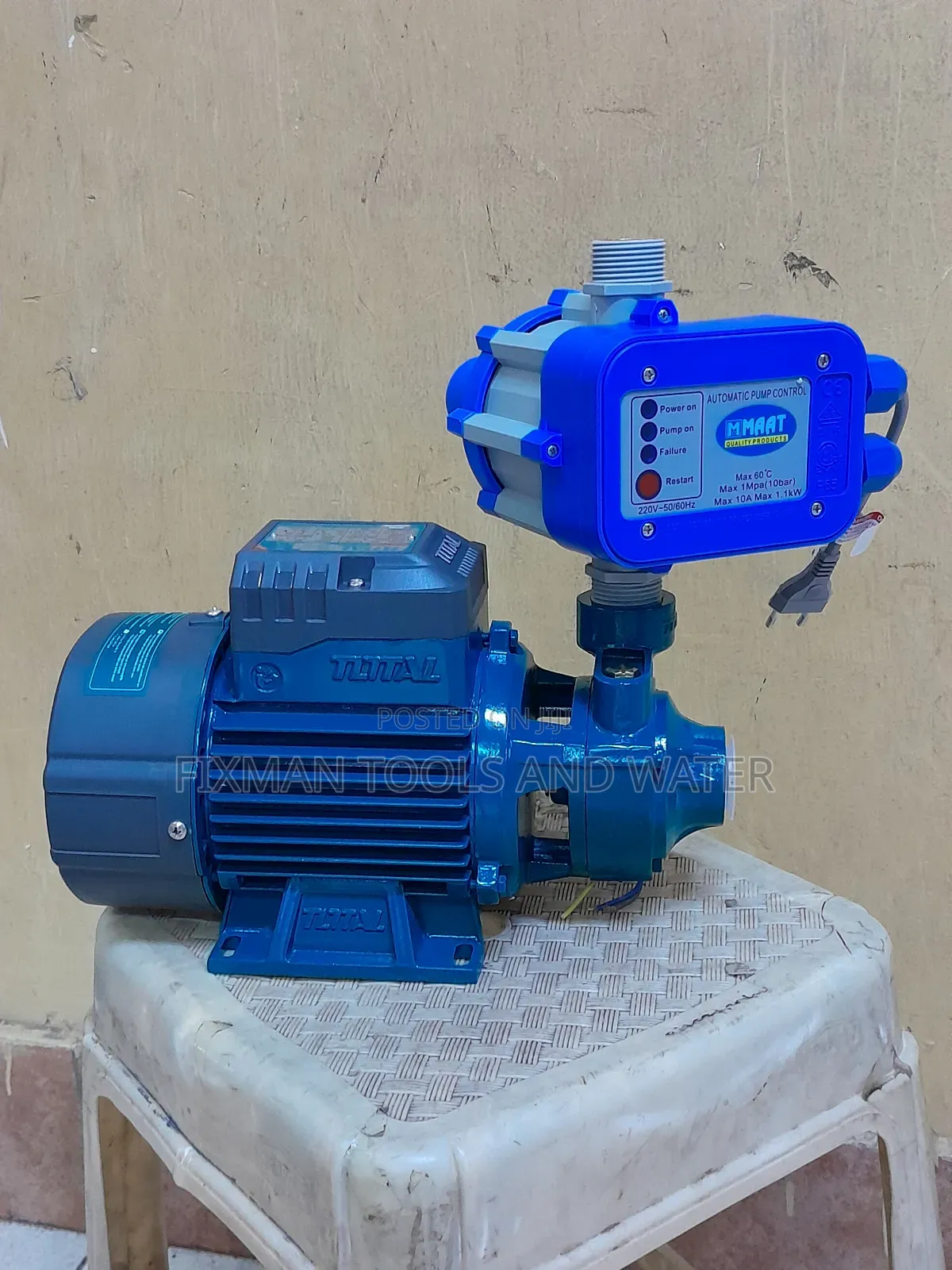 New Total Water Pump 1 Hp 52M + Auto Pressure Control