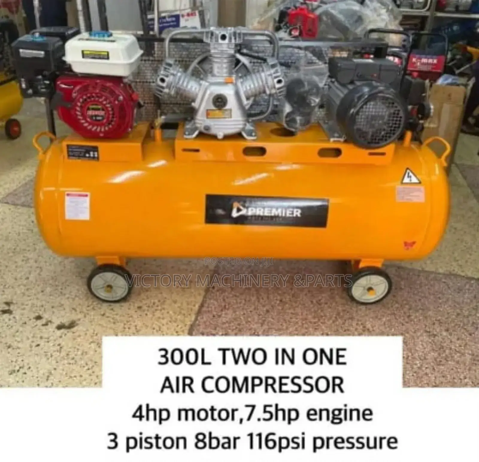 300L Air Compressor 2 In1, 7.5hp