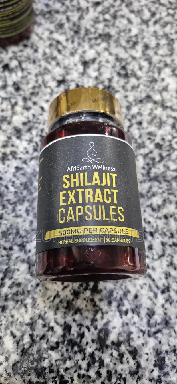 Shilajit Extract Capsules; Herbal Supplement Boosts Energy - main view