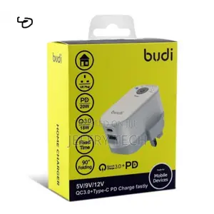 Budi 2-Port 20W (PD+QC) Charger With Timer and UK/EU Plug