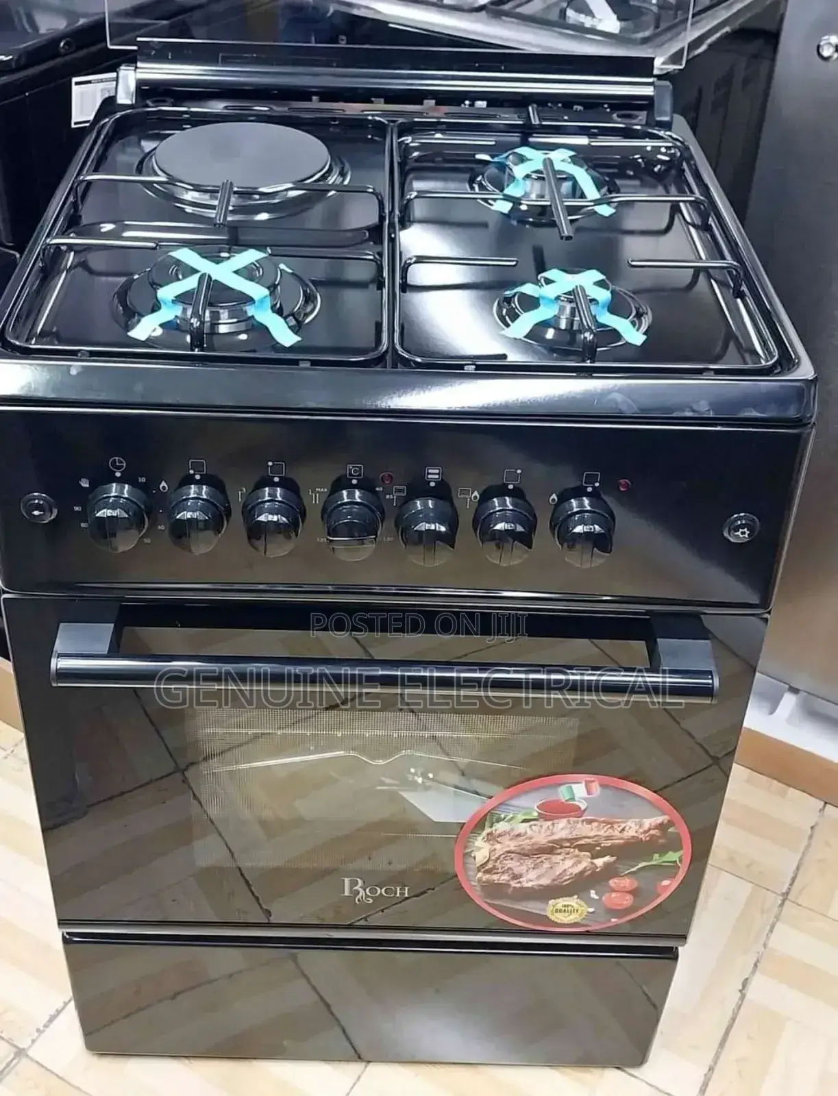 Roch Cooker! Roch RECK-631-BL 3gas 1electric Oven Cooker