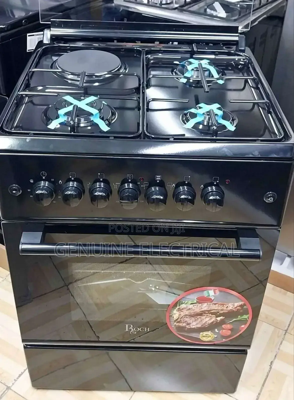 Roch 3gas+1hot Plate 60*60 Auto Ignition 60l Oven Free Stand