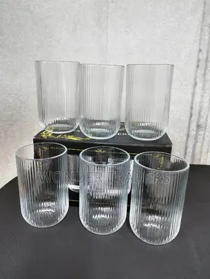 420mls Stripped Glass 6 Pieces