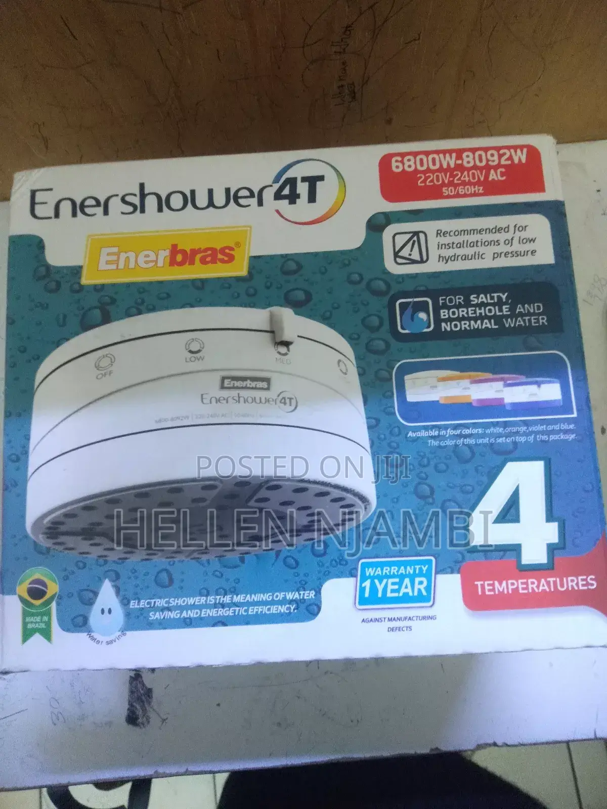 Original Enershower 4temperatures 6800w-8092w Shower Heater