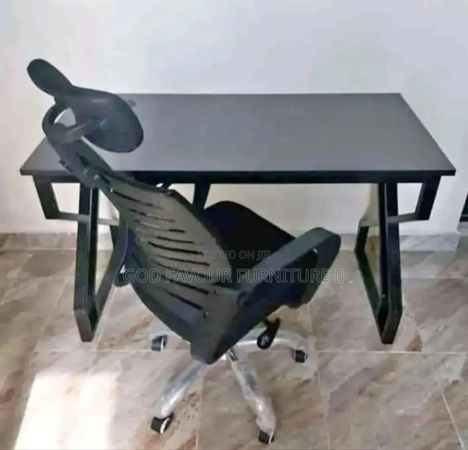 Generic Office Chair With Headrest and 1.2m Office Table