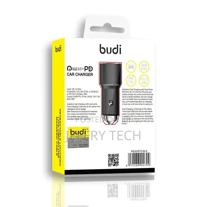 Super Fast Car Charger With Type C Charging Port 36W PD 18W