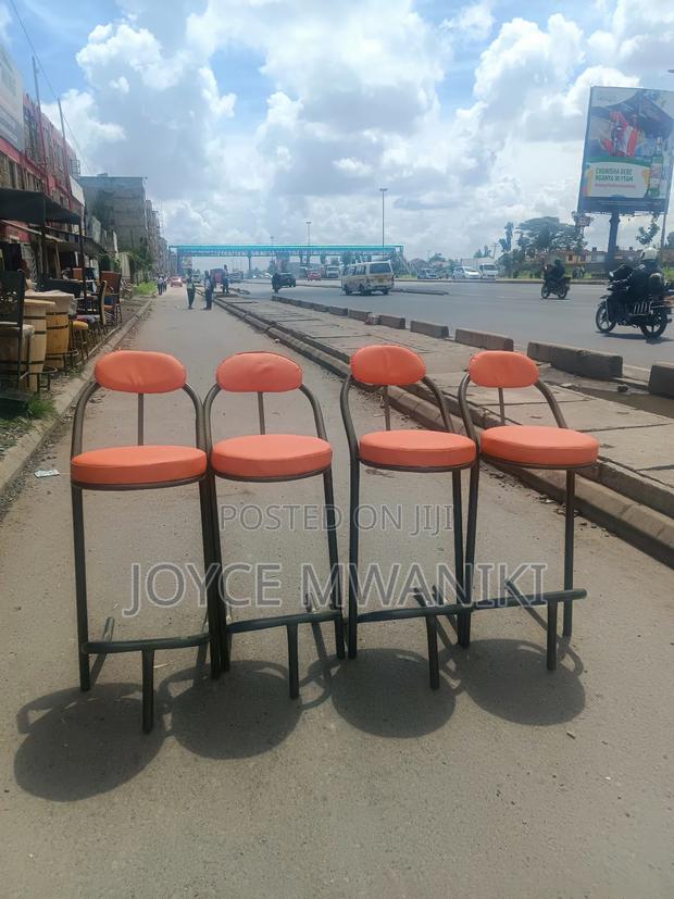 Bar Stools, Orange Powder Coated 