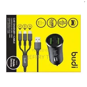 Car Charger With 3-in-1 Charging Cable