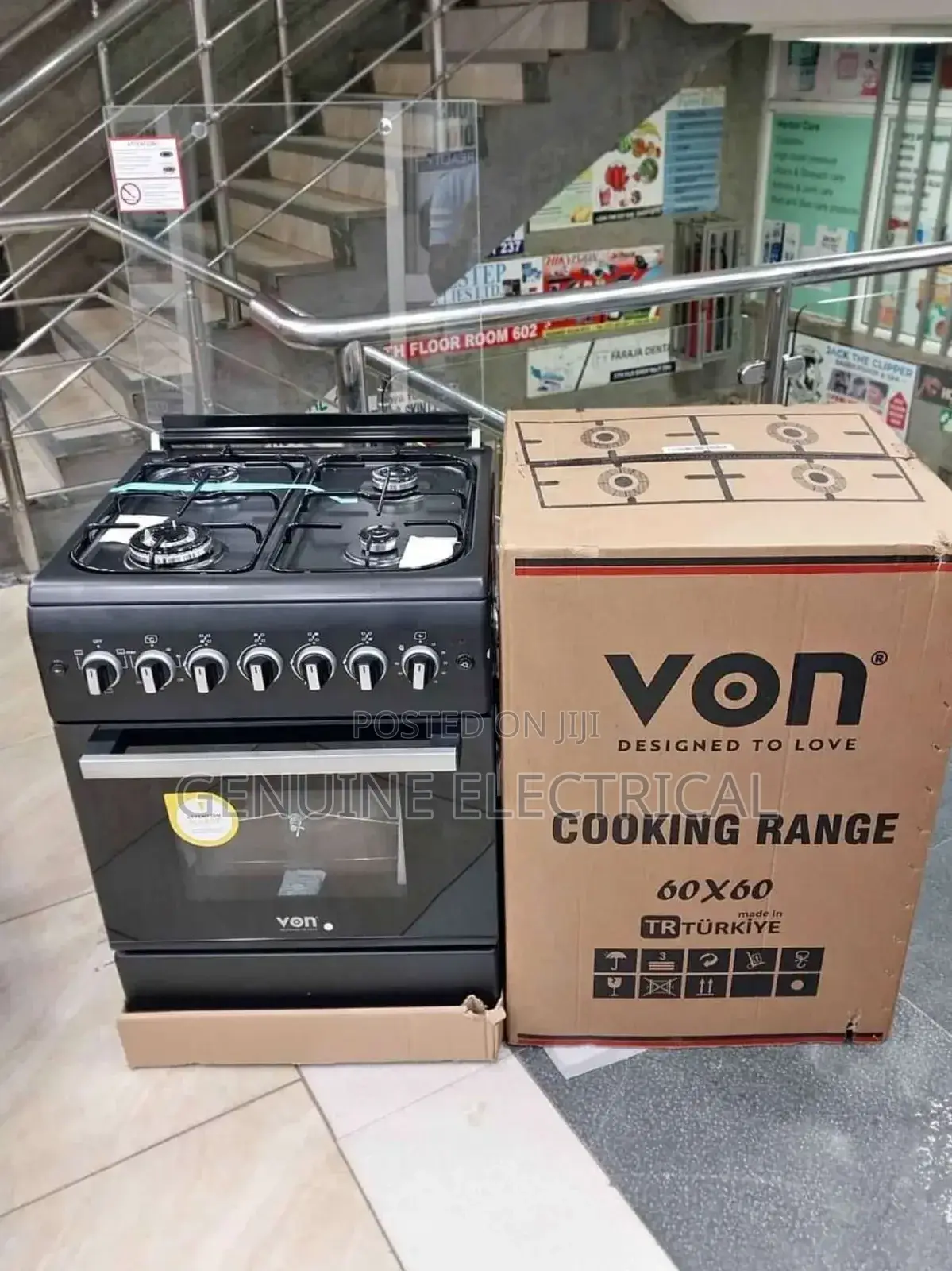 VON Cooker 60*60 3G +1E Standing Cooker With Electric Oven.