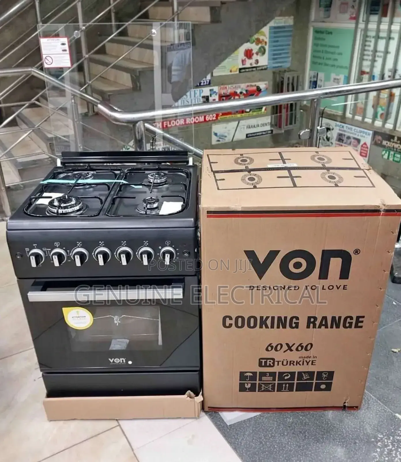 60*60 Von Full Gas Standing With Electric Oven Cooker