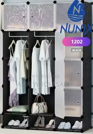 3 Column Portable Plastic Wardrobe