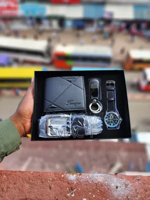 Gentleman Set Key Holder Watch Belt and Wallet Set