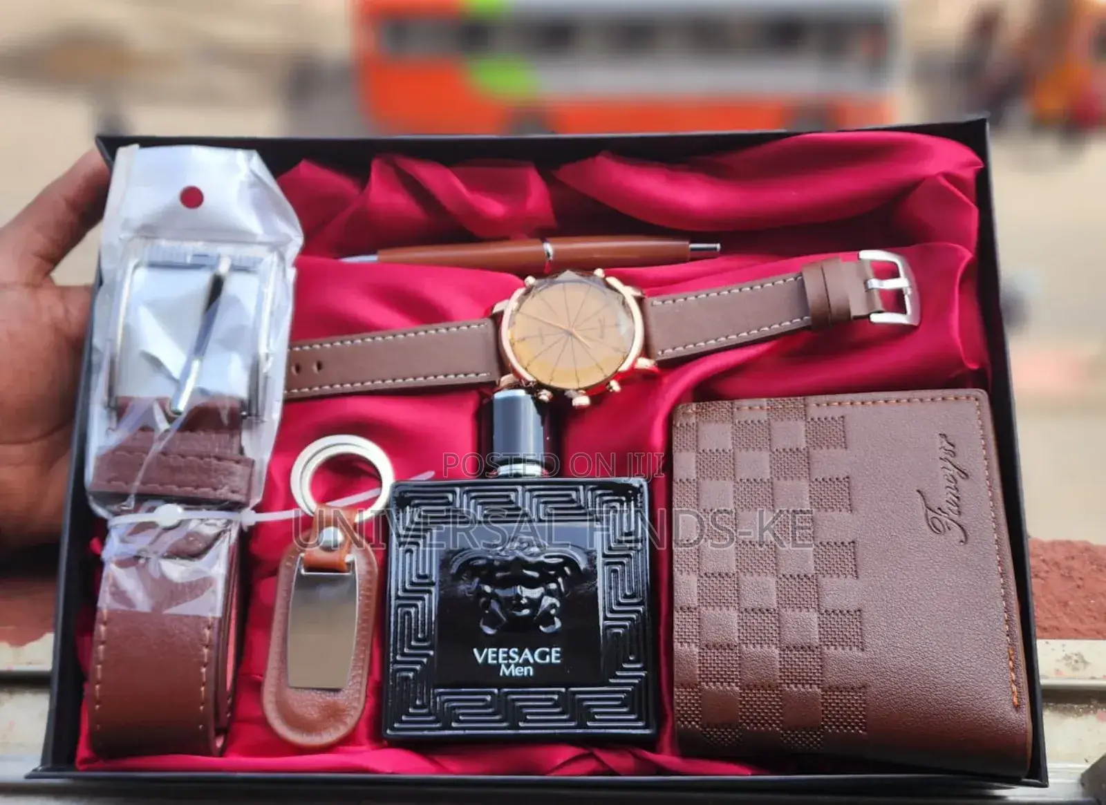 Full Package Men Gifts Perfume,Wallet,Belt,Keyholder,Watch,