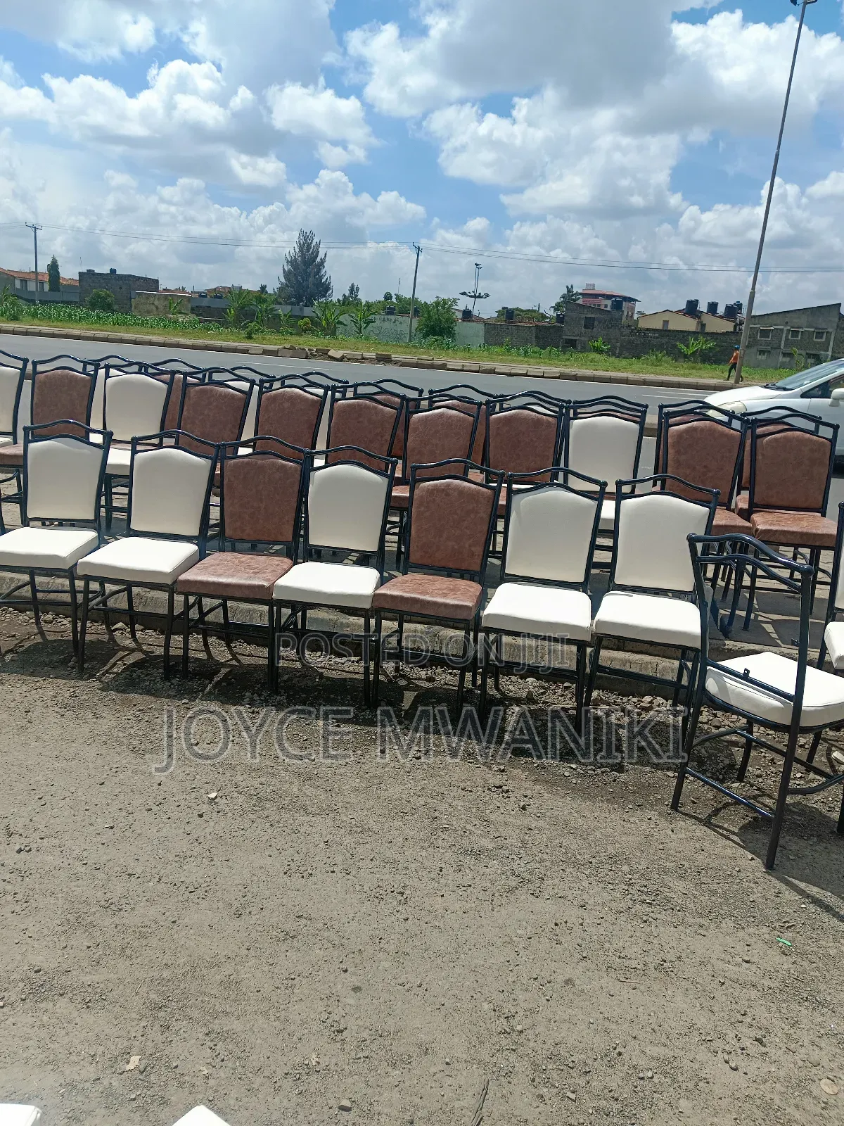 Hotel or Restaurant Chairs, Brown and White
