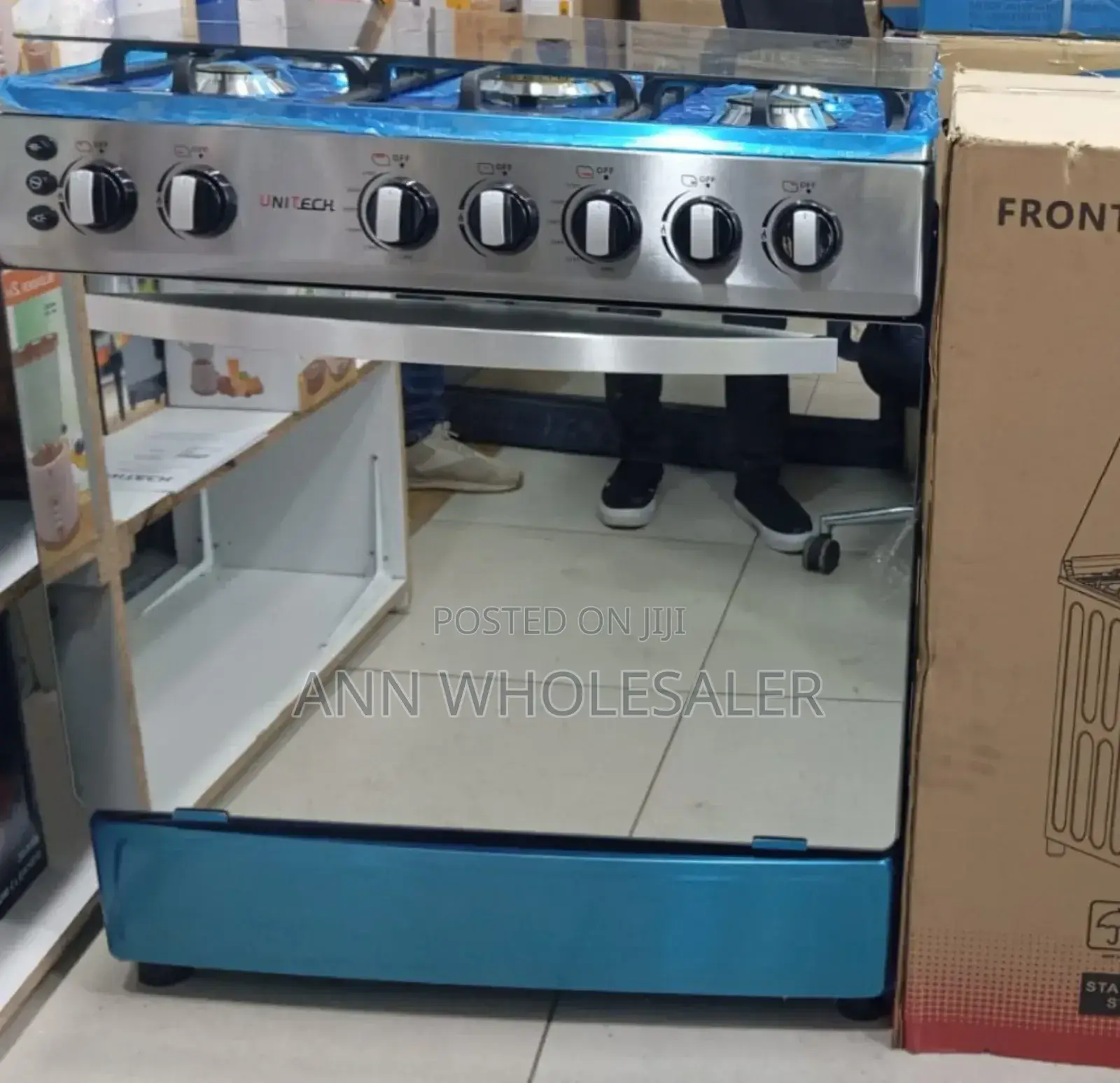 New 60*80 Unitech 5 Burner Frestanding Full Gas Cooker C-4