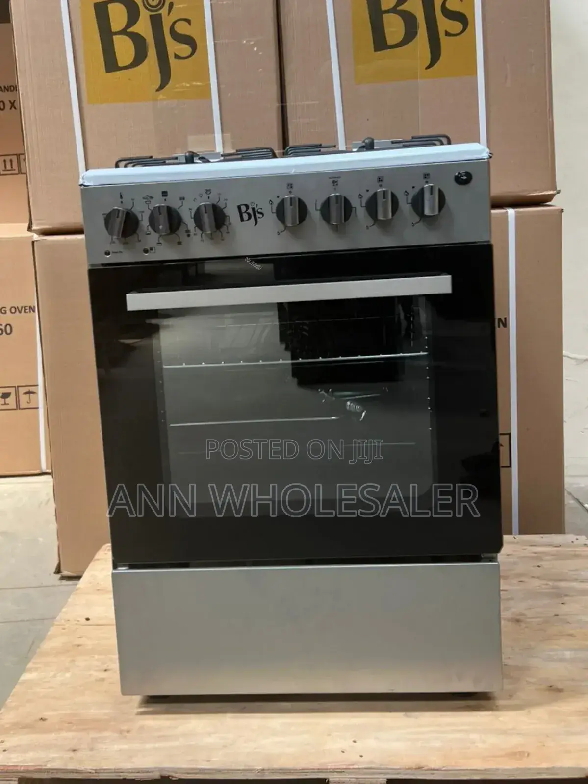 Silver - Bj's Gas Cooker - 60 by 60- Standing Cooker CRH-65