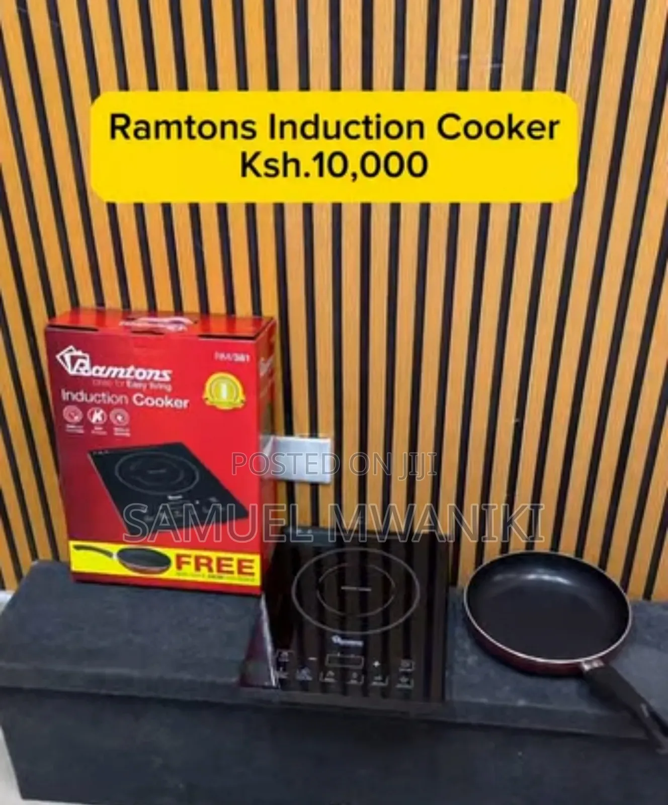 Ramtons Induction Cooker + Free Non Stick 24 Cm Pan Inside