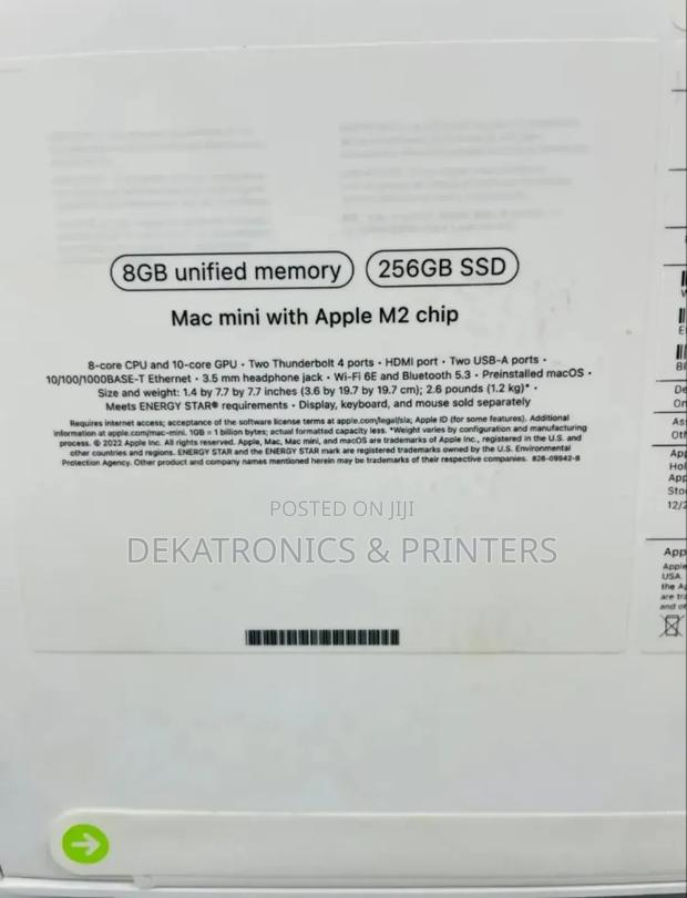 New Desktop Computer Apple Mac Mini M2 8GB Apple M2 SSD 256GB - thumbnail 4