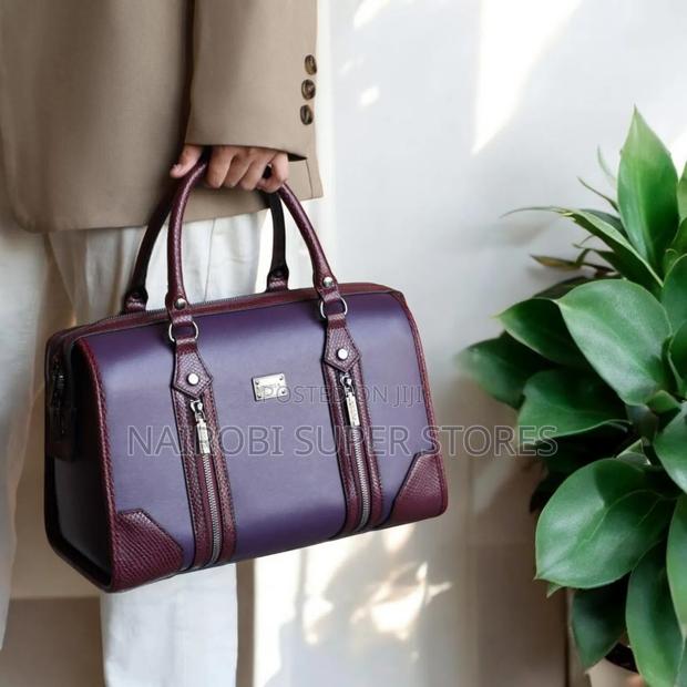 Pedra Purple Heavy Leather Material Ladies Handbag Designer