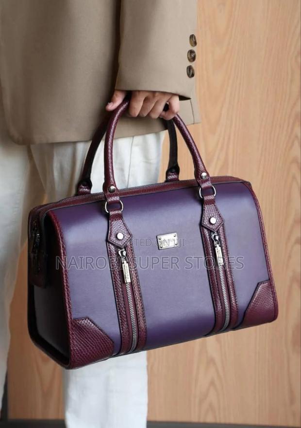 Pedra Purple Heavy Leather Material Ladies Handbag Designer - thumbnail 2