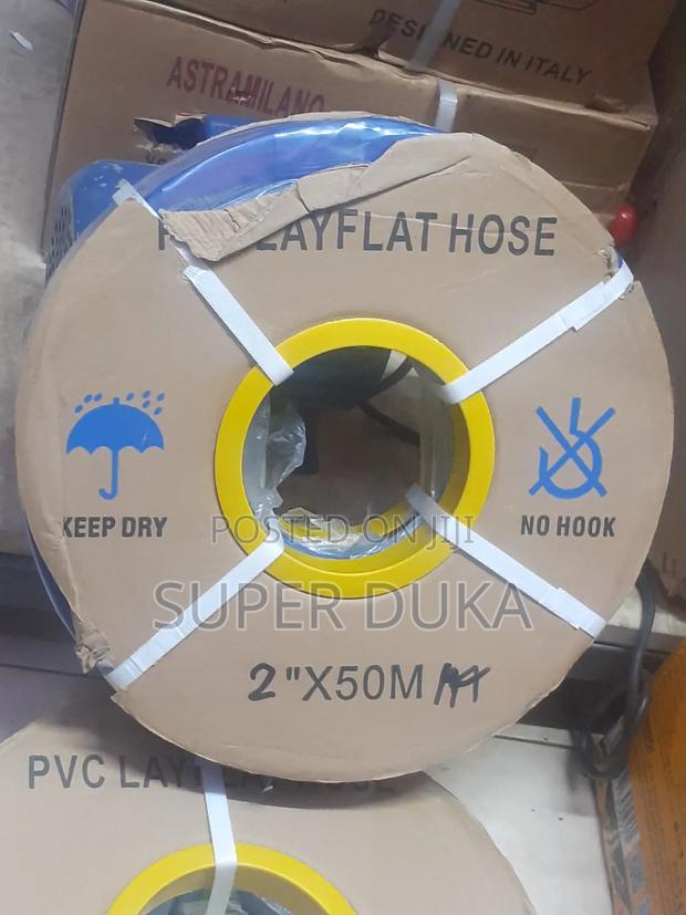 2 X 50m PVC Delivery Pipe.Heavy Duty Lay Flat Hose
