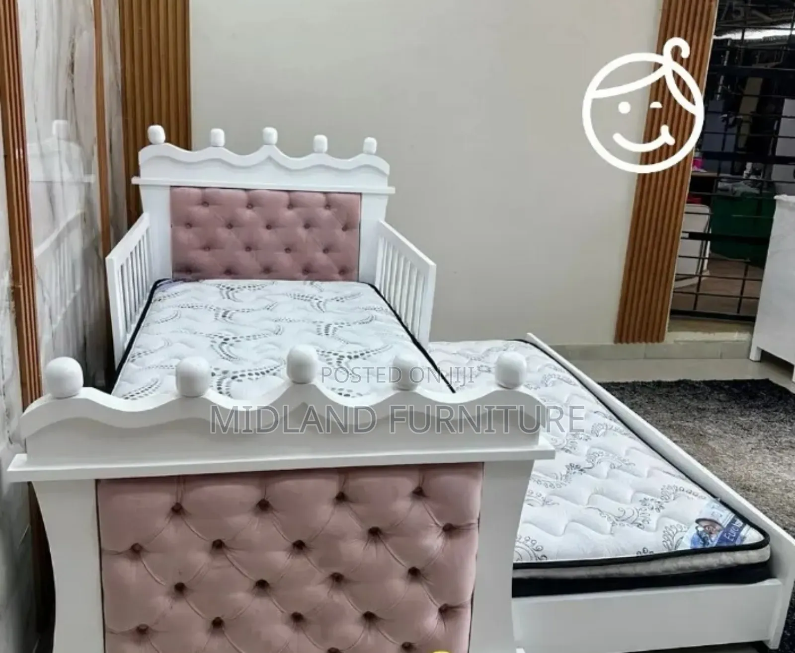 Cushioned Double Bed for Girls
