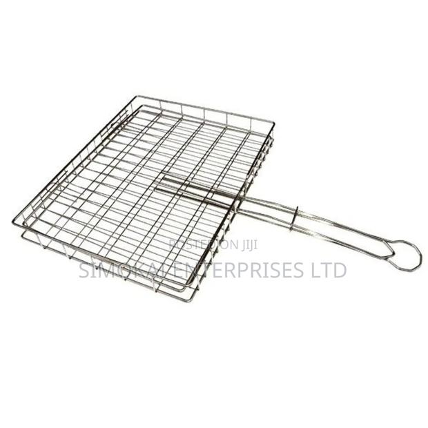 Stainless Steel BBQ Grid With Fixed Handle - main view