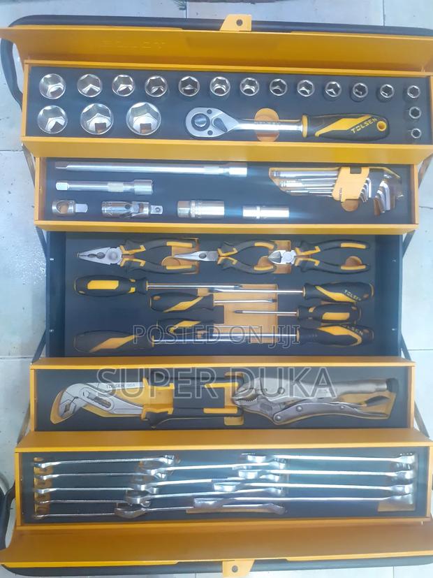 Tolsen 60 PCS Set. Heavy Duty 5 Tray Tool Box.Spanner.Ratchet.Socket - main view