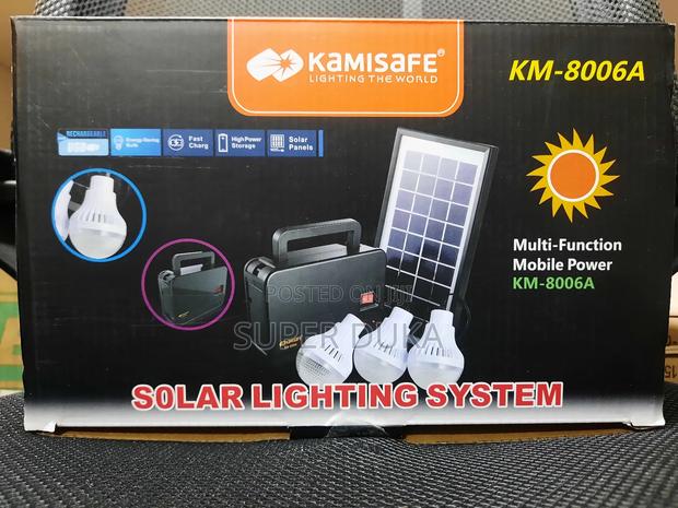 Kakisafe 006a Rechargeable 3 Bulb Solar Home Kit. - main view