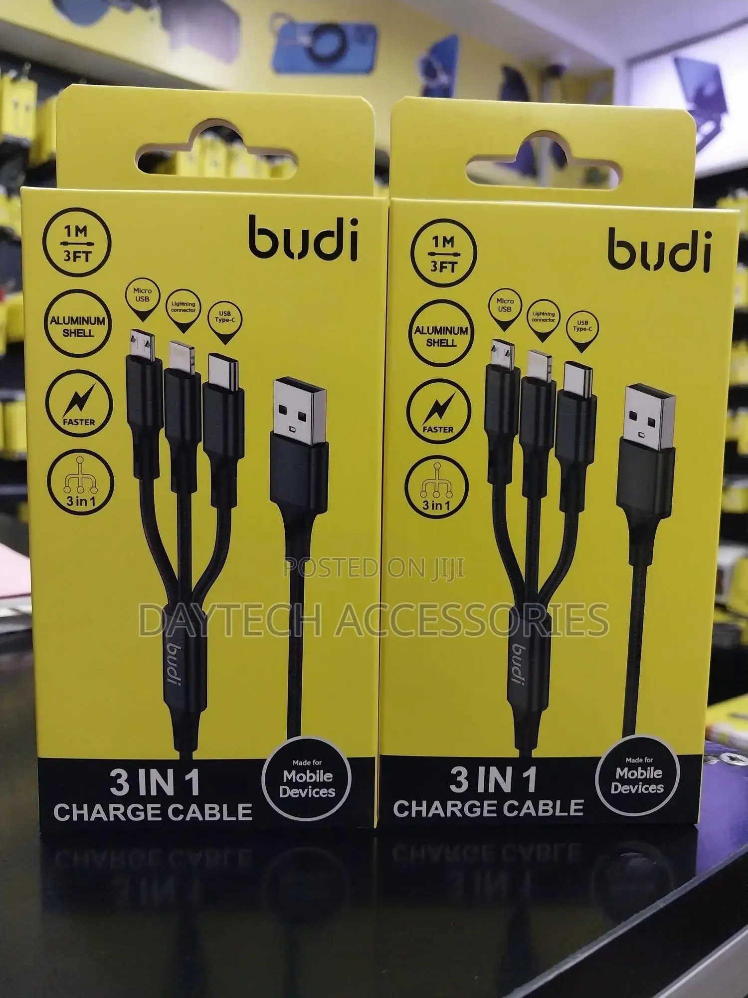Budi 3-in-1 Universal All in One Charging Cable