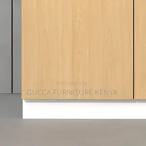 Cabinets:3-Door Natural Finish Glass Front Office Cabinet