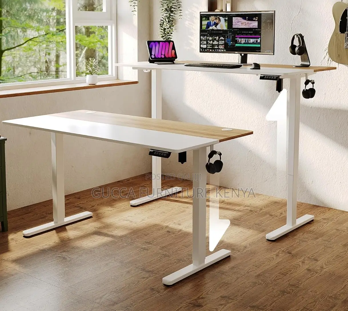 Office Tables:140cm Home Office Height-Variable Desk