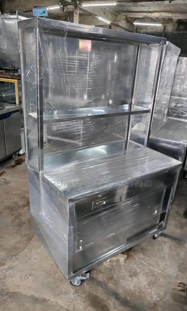 Stainless Steel Kitchen Cabinet With Overshelfs