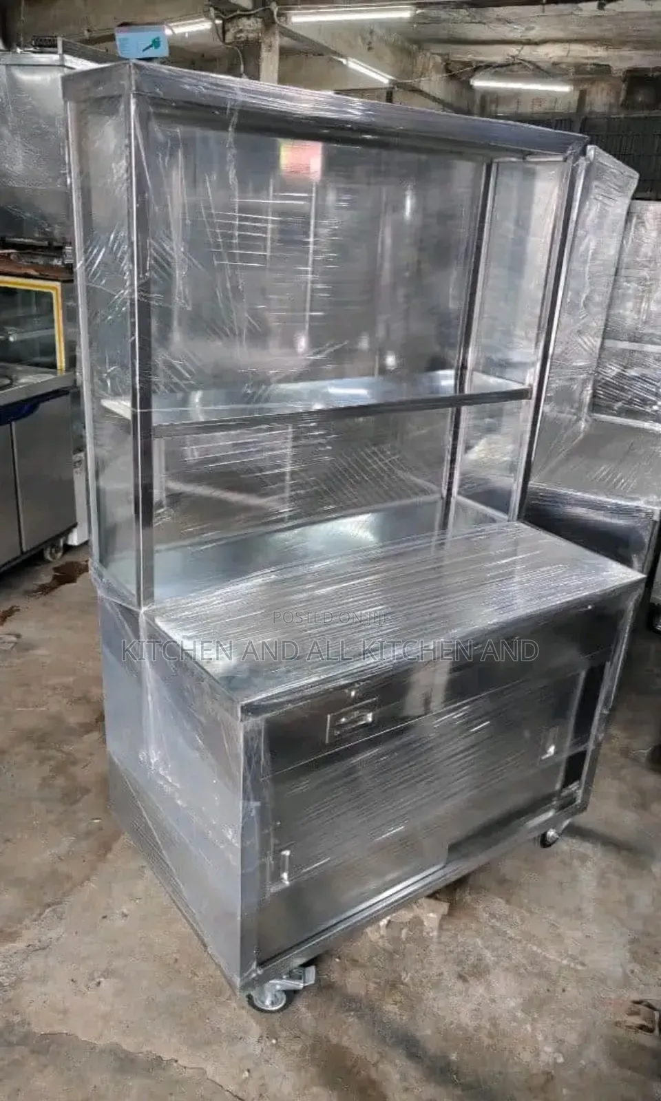 Stainless Steel Kitchen Cabinet With Overshelfs