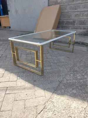 Gold Stand Glass Coffee Table